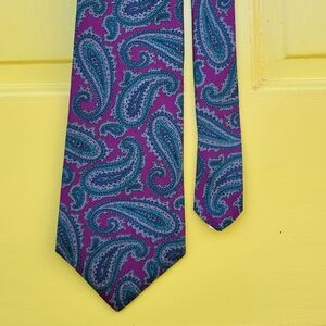 NWT Vintage Johnny Carson Paisley Silk Necktie 80s 90s